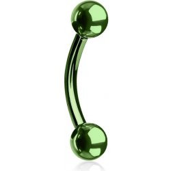 Šperky4U piercing do obočí zelená OB01046G-1610