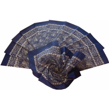 Etex s.r.o Bavlněný velký šátek modrý květovaný