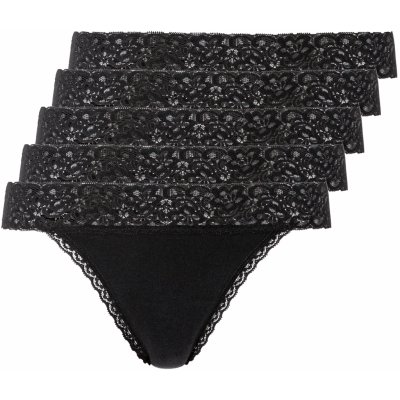 esmara Dámské krajkové kalhotky, 5 kusů (L (44/46), černá)