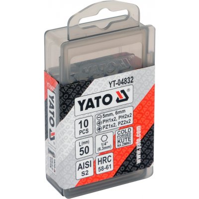 Sada bitů Yato 1/4 50 mm 10 ks YT-04832