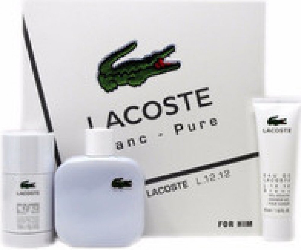 Lacoste Eau De Lacoste L.12.12 Blanc EDT 100 ml + deostick 75 ml + sprchový  gel 50 ml dárková sada | Srovnanicen.cz