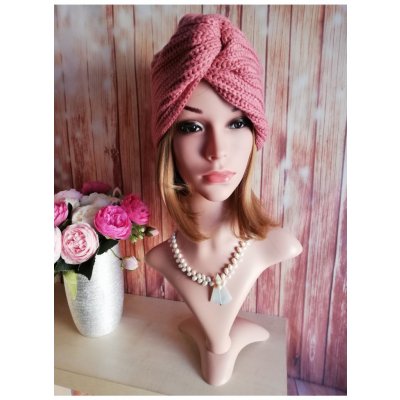 Dámsky Turban z vlny růžový – Hledejceny.cz
