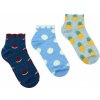 3 páry veselých barevných vzorovaných ponožek s ovocem.