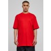 Pánské Tričko Urban Classics Prodloužené bavlněné rovné pánské triko červená