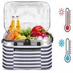 Košík modro-bílé pruhy SPRINGOS BELICE – Zboží Dáma