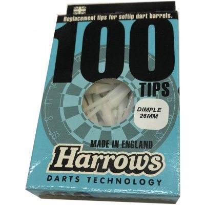 Hroty na šipky Harrows Dimple soft 26mm, plastové bílé 100 ks/bal, závit 2BA – Zboží Mobilmania