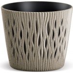 Prosperplast Květináč SANDY ROUND ECO WOOD naturo 15,8 cm – Zboží Dáma