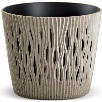 Prosperplast Květináč SANDY ROUND ECO WOOD naturo 15,8 cm – Zboží Dáma