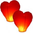 Lampion Lampion štěstí tvar srdce červený