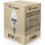 EcoPlanet LED žárovka E14 svíčka 8W 700lm studená bílá – Zboží Živě