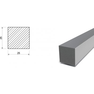 Ocel čtvercová 25x25 mm (S355) – Zboží Mobilmania