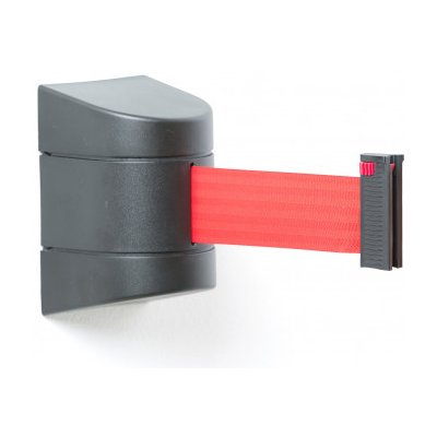 AJprodukty Zahrazovací pás, 9000 mm, nástěnná kazeta, černá, červený pás 312463