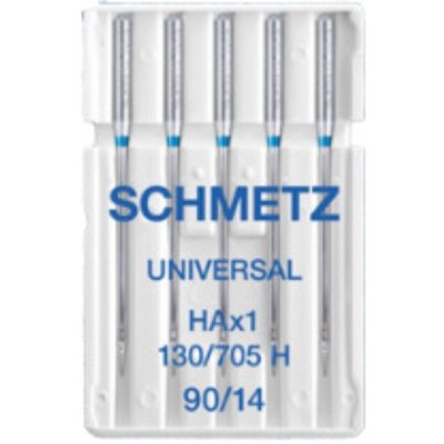 130/705 H (NM 90/14) jehly Schmetz UNIVERSAL pro domácí šicí stroje (5 ks/box) – Sleviste.cz