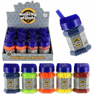 Teddies Kuličky do pistole 1200ks 6mm asst 6 barev v plastové láhvi 12ks v boxu 00312420-XG – Zboží Mobilmania