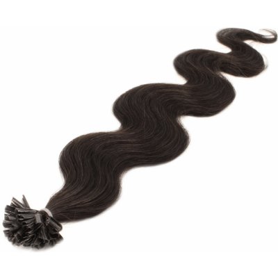Vlnité vlasy na keratin, lidské, 50cm 0,7g/pr., na dredy – přírodní černá – Zboží Mobilmania