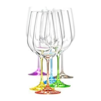 Crystalex Barevné sklenice na víno Rainbow 6 x 550 ml