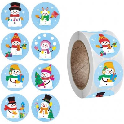Vánoční samolepky 500 ks veselí sněhuláci – Zboží Mobilmania