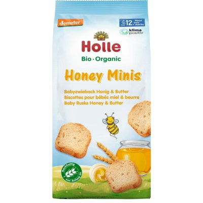 Holle Bio Dětské špaldové mini suchary s medem a máslem pro děti od 12. měsíce, 100 g – Zboží Mobilmania
