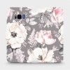 Pouzdro Mobiwear parádní flip Samsung Galaxy S8 - MX06S Květy na šedém pozadí