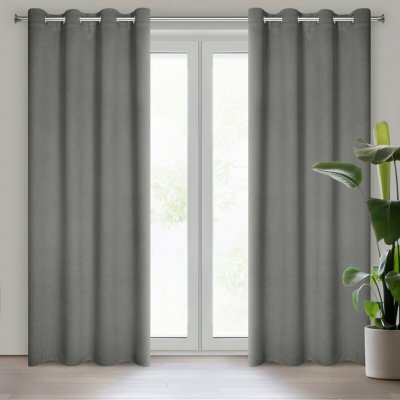 EUROFIRANY ZATEMŇOVACÍ ZÁVĚS NA KROUŽCÍCH CARLO 135X250 CM ŠEDÁ – Hledejceny.cz