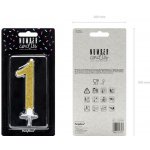 PartyDeco svíčka zlatá číslo 1 – Zboží Mobilmania