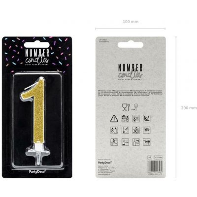 PartyDeco svíčka zlatá číslo 1 – Zboží Mobilmania