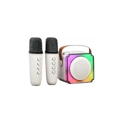 KIK 2Mic Karaoke set Bluetooth reproduktor + 2 bezdrátové mikrofony béžový – Sleviste.cz