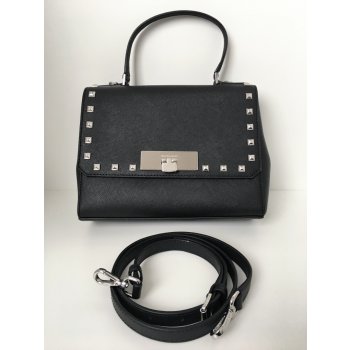 Michael Kors Callie Small black leather Messenger Satchel Stud