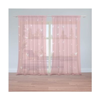 Sablio Záclony Asymetrická srdíčka: 2ks 150x250cm – Zboží Mobilmania