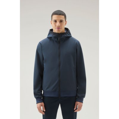 WOOLRICH SOFT SHELL FULL ZIP HOODIE modrá