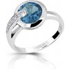Prsteny Modesi stříbrný prsten s akvamarínem a zirkony M11061