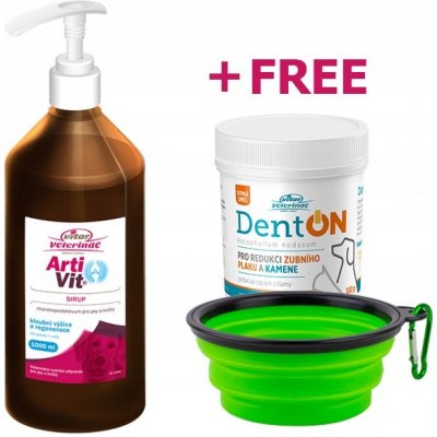 Vitar Veterinae ArtiVit Sirup 1000 ml DentON100 g+kartáč – Zboží Dáma