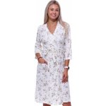 Květovaný lehký župan do porodnice na kojení 1G0565 bílá – Zboží Mobilmania