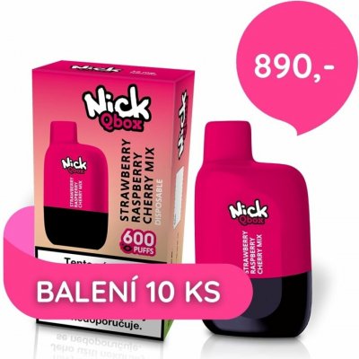 Nick Qbox STRAWBERRY RASPBERRY CHERRY MIX 16 mg 10 ks – Zboží Dáma