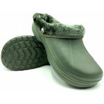 TexBase Pantofle Clogs plné s kožíškem khaki – Zboží Mobilmania