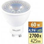MCLED žárovka LED 4,9W-60 GU10 425lm 2700K 38° teplá bílá – Zbozi.Blesk.cz