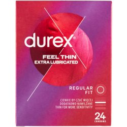 Durex Feel Thin Extra Lubricated Regular Fit 24 ks