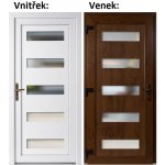 Soft Vchodové plastové dveře 6300 Zlatý dub / Bílá 88x198 cm, levé, otevírání VEN – Zbozi.Blesk.cz