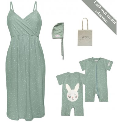 Moniel letní souprava do porodnice pro maminku a miminko mintová – Zboží Dáma