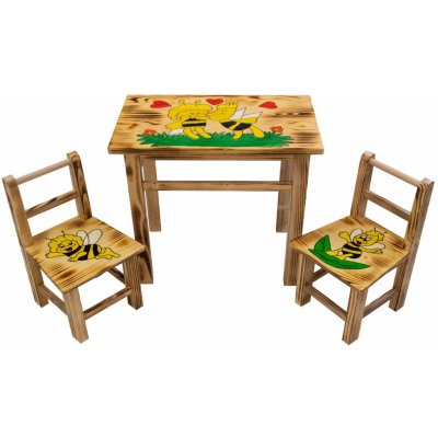 Bestent dřevěný stolek Včelka Mája + 2 židle