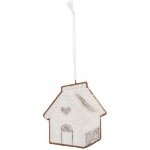 Clayre & Eef Závěsná dekorace zasněžená perníková chaloupka Frosted Ginger - 9*1*10 cm – Hledejceny.cz