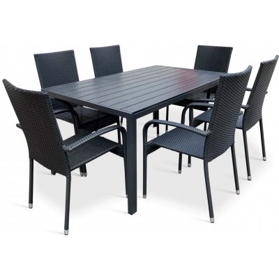 Vikio DT276 antracit Zahradní set 150x90 pro 6 osob – Sleviste.cz