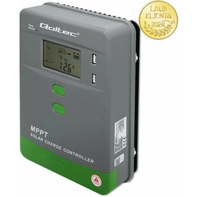 Qoltec 53667 MPPT solární regulátor 20A ovládání přes Bluetooth aplikaci v mobilu 12V 24V LCD 2 x USB Bluetooth AGM GEL LiFePO₄ – Hledejceny.cz