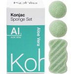 Kohle Company Konjac houbičky dárková sada aloe vera 3 ks – Zboží Dáma