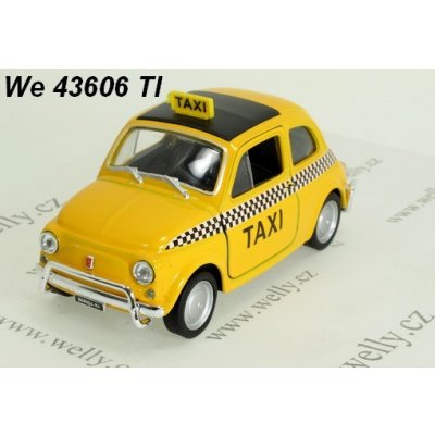 Welly Fiat Nuova 500 Taxi Žlutá 1:34 – Zboží Mobilmania