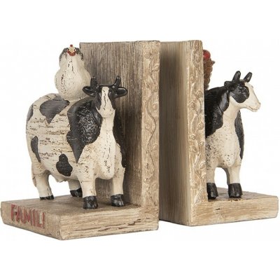 Clayre & Eef 2ks zarážka na knihy zdobená krávami Famili - 17*10*14 cm – Hledejceny.cz