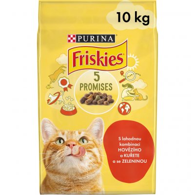 Friskies Adult Cat s hovězím kuřecím a zeleninou 10 kg – HobbyKompas.cz