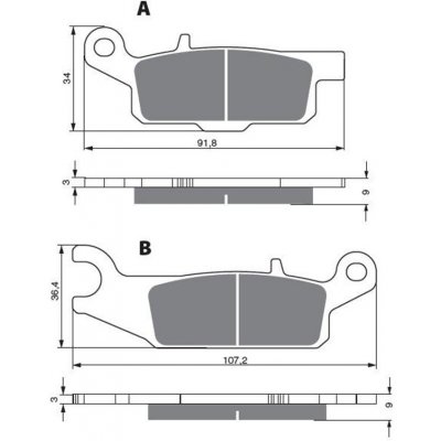 Zadní brzdové destičky Goldfren Yamaha YFM 700 Grizzly EPS 2007-2014 směs S3 – Sleviste.cz