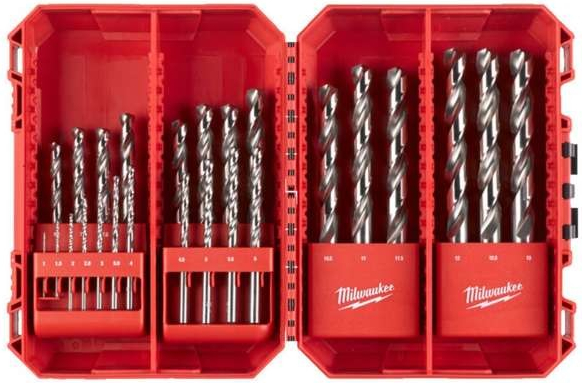 Milwaukee 4932493870 Vrtáky HSS-G do kovu pr. 1 ÷ 13 mm Red Hex Shockwave TiN (Sada 25 ks)