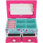 Teddies Skříňka šperkovnice Princess 2 zásuvky odklápěcí vrch dřevo 18x12,5x12cm v krabici – Sleviste.cz